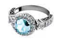 Ring Vintage style Aquamarine Sterling silver 925 vrc003s